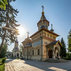 Naklejka premium The ornate Ciuflea Monastery in Chișinău, Moldova.