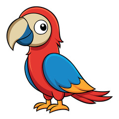 Bright parrot, childish design, vector illustration