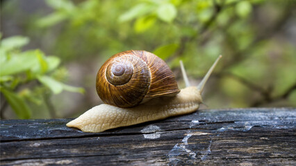 Giant albino snail of the Dolomites