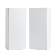 Naklejka premium Two plain white rectangular boxes standing side by side.