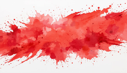 Vibrant red watercolor splash background for artistic creativity and decoration
