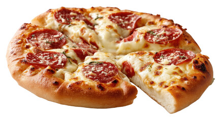 Pepperoni Pizza: A delectable pepperoni pizza with a crispy crust, bubbly cheese, and savory pepperoni slices offers a tantalizing experience. A perfect dish for the hungry viewer.