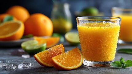 freshly squeezed orange juice with pulp