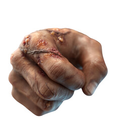 Naklejka premium Halloween themed transparent background of a gruesome fist spooky imagery dark environment eerie concept