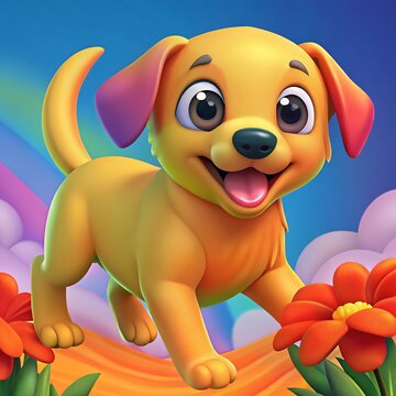 cute 3d big eyes cartoon dog