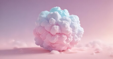 Fototapeta premium Dreamy pastel gradient, soft cotton candy hues , fluffy, airy