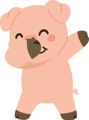 Cute dabbing pig cool cartoon animal