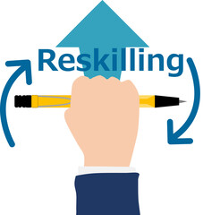 リスキリングのグラフィック素材イラスト