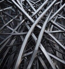 Sleek intersecting metal lines form abstract geometric shapes  , mesh, design element, vector