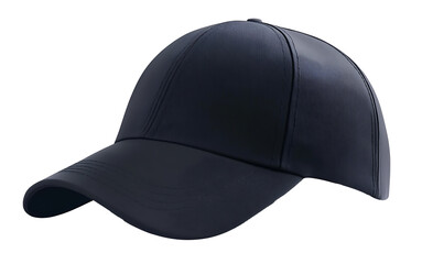 Dark blue baseball cap isolated on transparent background png cutout