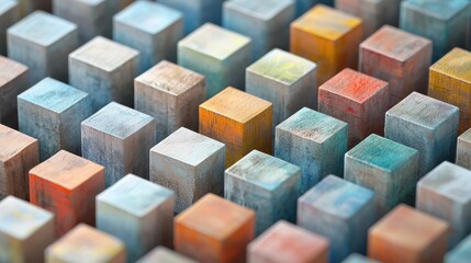 Obraz premium Tiled Cubes in Crisp Rows