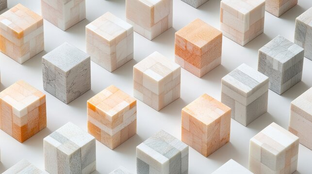 Tiled Cubes in Crisp Rows