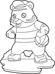 Tiger Basketball player Basketball Animal Vector Graphic Art Illustration