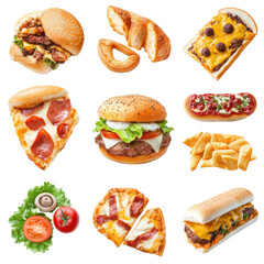 Assorted fast food items