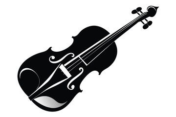 Obraz premium Black artistic violin isolated on white exudes musical simplicity and elegance