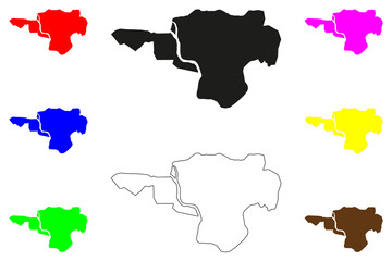 Rourkela city (Republic of India, State of Odisha) map vector illustration, scribble sketch Rourkela map