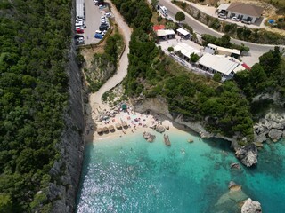 Plaża siarkowa Xigia - Zakynthos -Grecja - zdjęcia zrobione dronem © Konrad