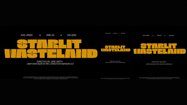 Cinematic Film Title Card, Movie Poster Typography Overlay 39 | Fully Modular Editable Layouts & Easy Text Animator Control to Create Custom Text Animations Without KeyFrames 