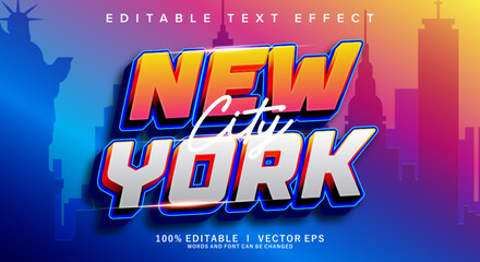 new york city vector text effect with modern style design