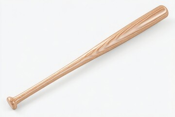 Obraz premium This wooden baseball bat features a smooth finish and a classic design. It is suitable for use in practice sessions or recreational games, showcasing its versatility in sports environments.