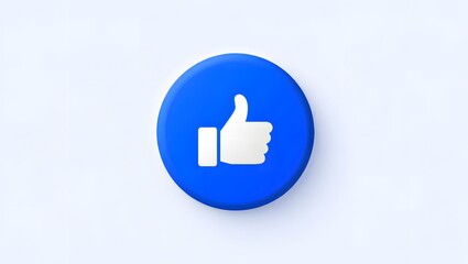 Obraz premium Blue Circle Thumbs Up Icon