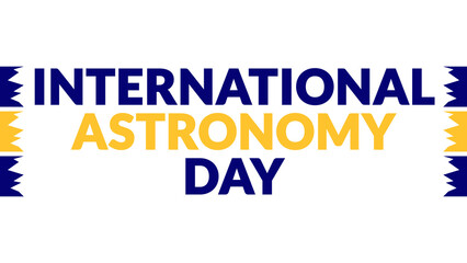 International Astronomy Day text with side lines on a White background.
