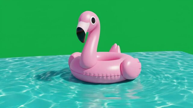 Pink Flamingo Float Summer Fun in the Water, flamingo float in the pool summer time animation