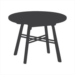 Round Table Silhouette  Minimalist Elegance vector