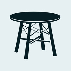 Round Table Silhouette  Minimalist Elegance vector