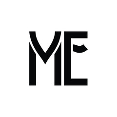 ME monogram logo design letter text name symbol monochrome logotype alphabet character simple logo