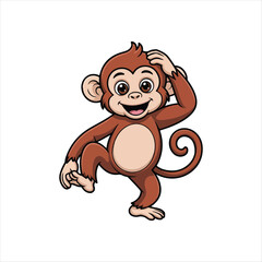 monkey  is a  cute smiling with dance