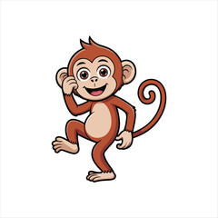 monkey  is a  cute smiling with dance