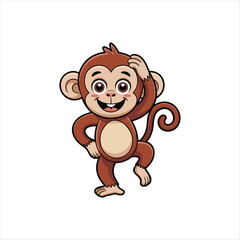 monkey  is a  cute smiling with dance