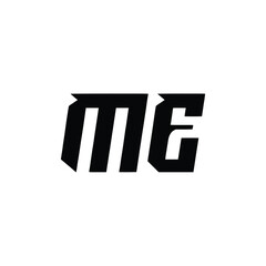 ME monogram logo design letter text name symbol monochrome logotype alphabet character simple logo