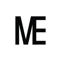 Obraz premium ME monogram logo design letter text name symbol monochrome logotype alphabet character simple logo