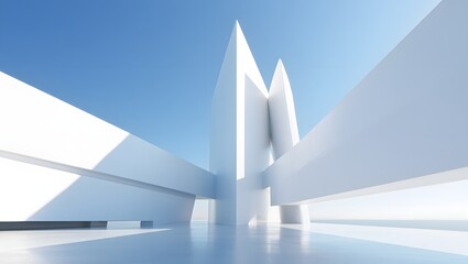 Abstract White Architectural Forms