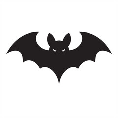 Silhouette of a Bat with Spread Wings vector