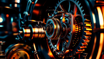 high resolution and macro shot of illustration an inside machine.