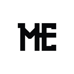 Obraz premium ME monogram logo design letter text name symbol monochrome logotype alphabet character simple logo