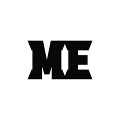 ME monogram logo design letter text name symbol monochrome logotype alphabet character simple logo