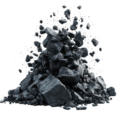 Coal pile Fuel with energy, and rock Isolated.