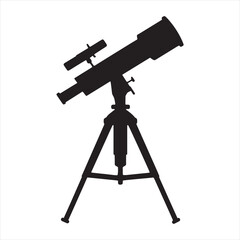 Celestial Gaze: Silhouette of a Stargazer's Telescope vector 