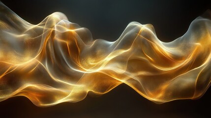 Abstract, flowing, golden fabric