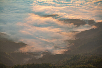 The morning light reflecting off the clouds is so beautiful.
