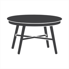 Round Table Silhouette  Minimalist Elegance vector