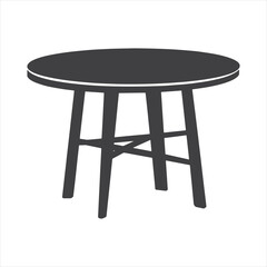 Round Table Silhouette  Minimalist Elegance vector