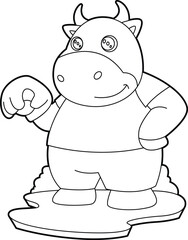 Bull Baseball Baseball glove Animal Vector Graphic Art Illustration