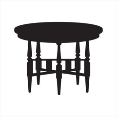 Round Table Silhouette  Minimalist Elegance vector