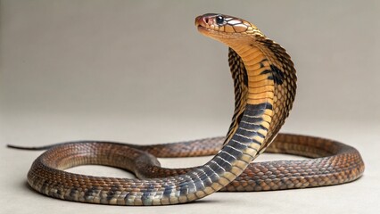 Fototapeta premium Chinese Cobra on studio background 