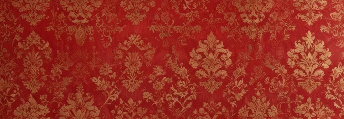 Crimson red damask with subtle gold highlights, luxurious wallpaper texture , wallpaper, rich, sophisticated